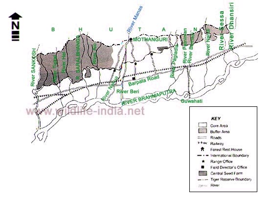 Manas Wildlife Map 